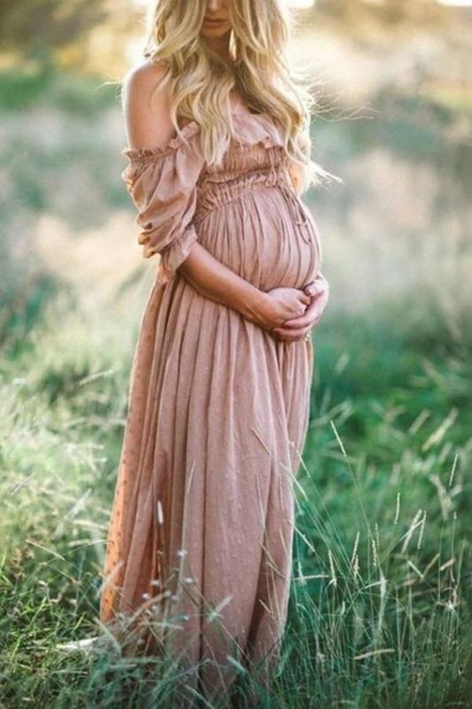 vestido largo estilo bohemio para embarazadas