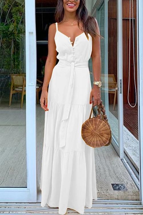 vestido largo blanco casual