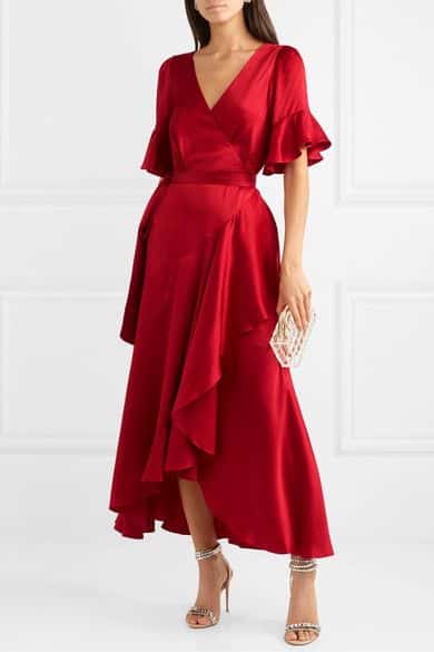 vestido rojo para una cena elegante formal