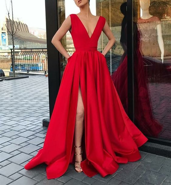 Vestido rojo largo elegante