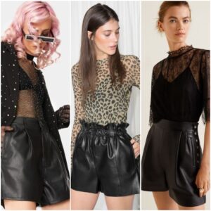 Look de noche con short de cuero