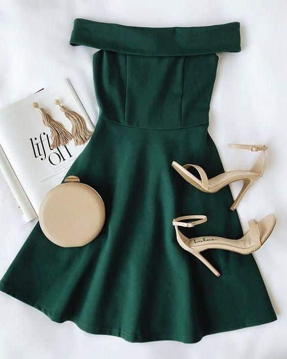 verde esmeralda con beige vestido verde esmeralda con