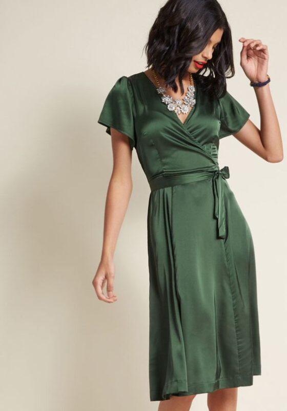 Outfit para cena elegante vestido verde
